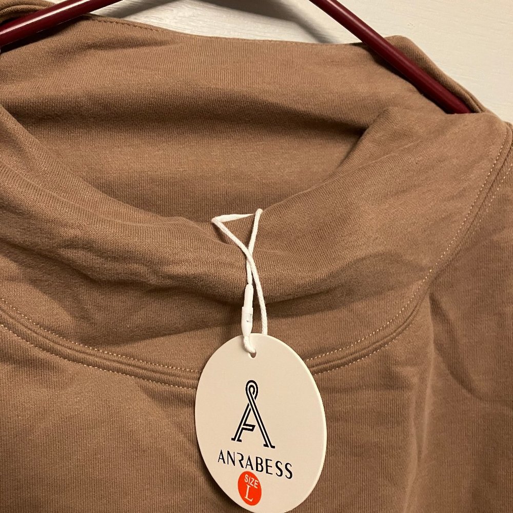 ANRABESS WOMEN'S SIZE L BROWN LONG SLEEVED SWEATSHIRT - BRAND NEW, NEVER WORN